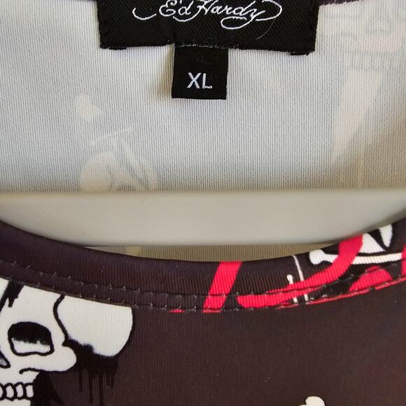 NwT Ed Hardy Skull Sport Tank Sz XL Y2K Skater Grunge Punk Alternative Metal - Picture 5 of 6